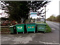 Trade waste wheelie bins at the edge of Woodgrove Farm, Fulbrook