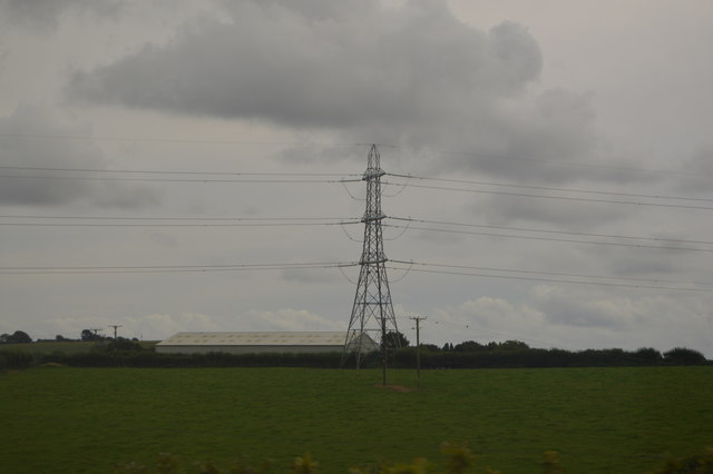 Pylon near Trethawle Farm