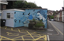 ST1600 : Honiton Public Library mural facing New Street by Jaggery