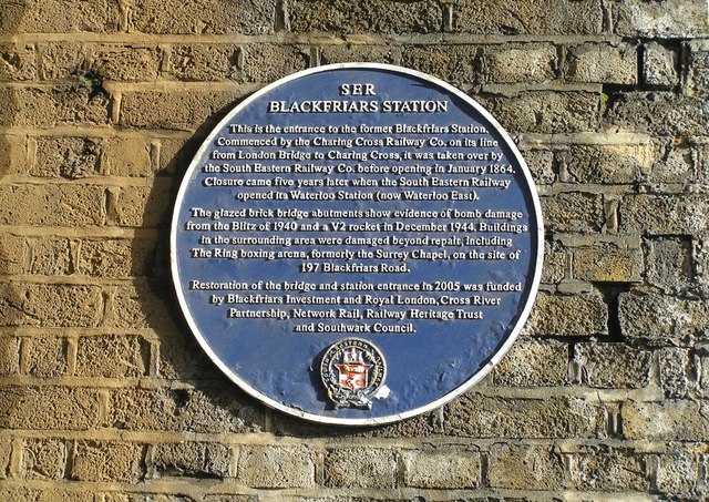 Old Blackfriars Station plaque