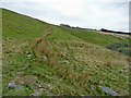 Old wall and track above Cwm Berwyn, Ceredigion