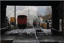 SK5419 : Great Central Railway - framed by a bridge by Chris Allen