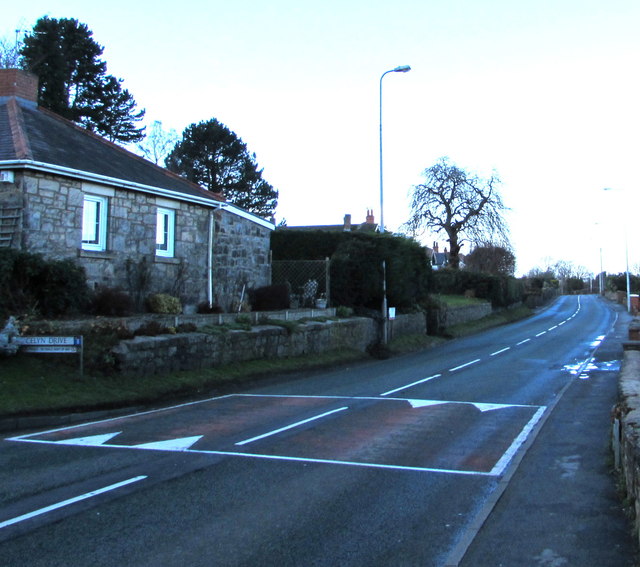 Mold Road speed bump, Caergwrle, Flintshire