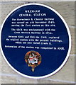 SJ3250 : Wrexham General Station blue plaque by Jaggery