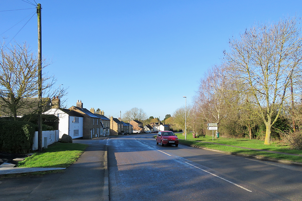 Witchford: Main Street on a winter... © John Sutton cc-by-sa/2.0 ...