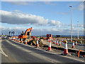SU1082 : Roads works at roundabout, M4 junction 16 by Robin Webster