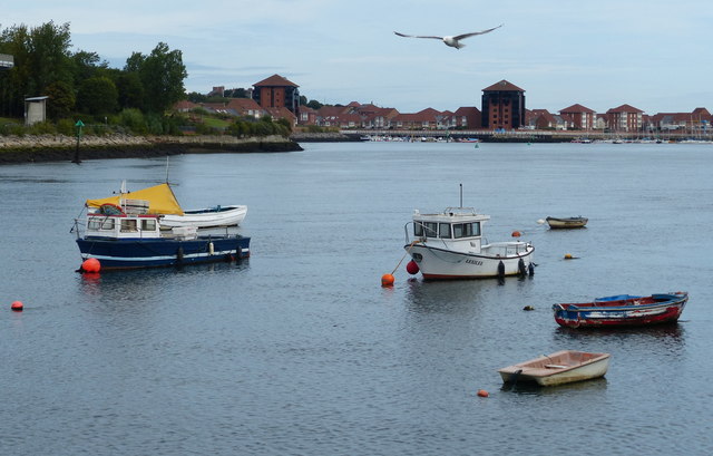 Boats moored on the River Wear, Sunderland