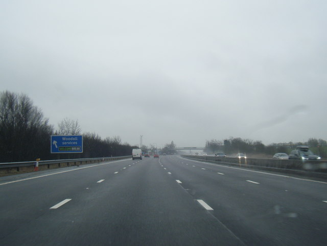 M1 nears Woodall Services © Colin Pyle cc-by-sa/2.0 :: Geograph Britain ...