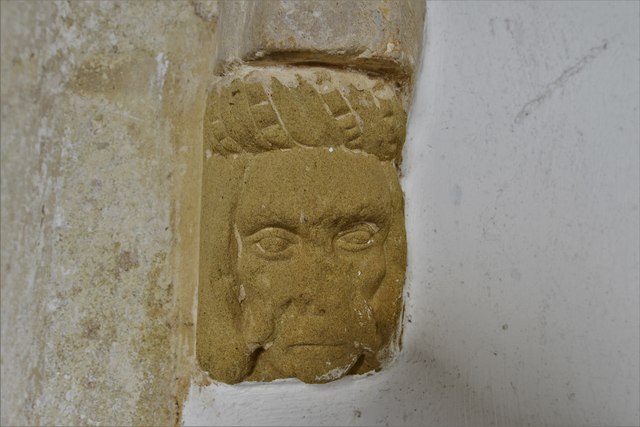East Bilney, St. Mary's Church: Carving in the south porch
