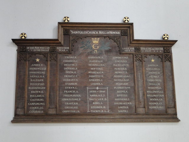 The War Memorial in St. Giles church, Norwich