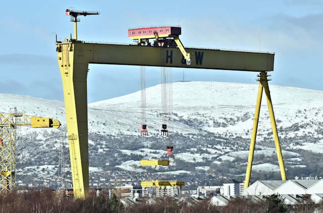 "Samson" (lifting) and snow, Belfast (February 2018)