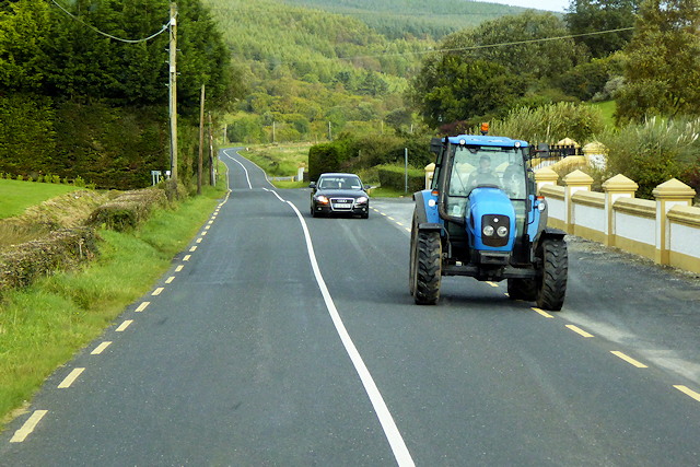 Tractor On The Road At Ballintrieve © David Dixon Cc-by-sa/2.0 ...