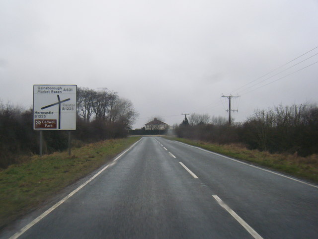 A631 nears the B1225 junction