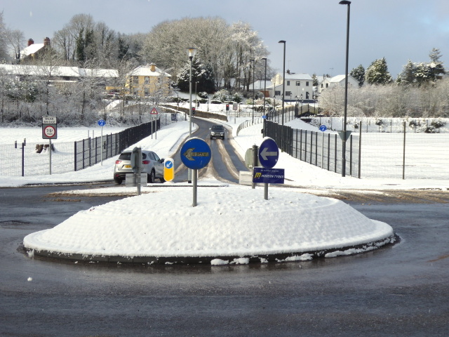 Snow-capped roundabout, Omagh © Kenneth Allen :: Geograph Ireland