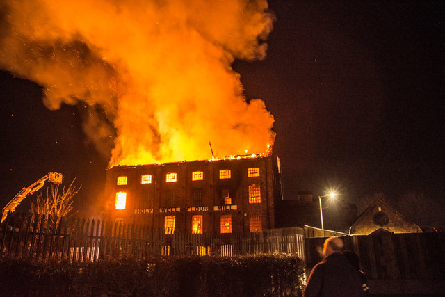 Holywell Mill ON FIRE, Ashby