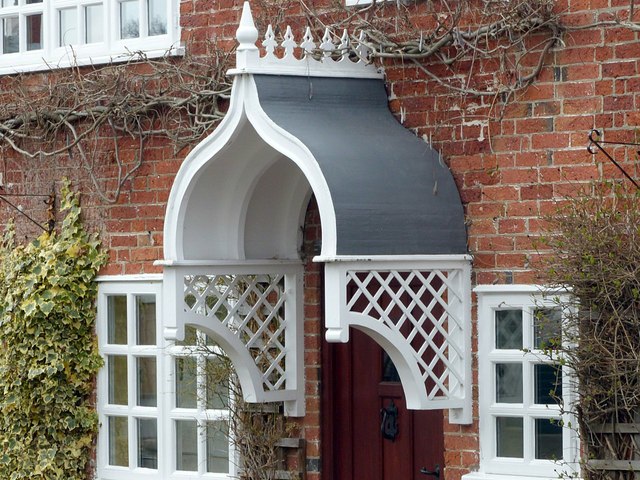 Detail of the porch at Jasmine Cottage, Thulston