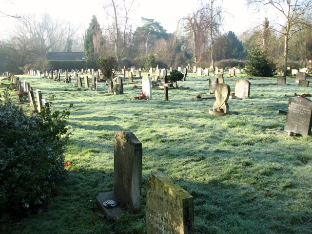 View across the eastern section of Thorpe cemetery