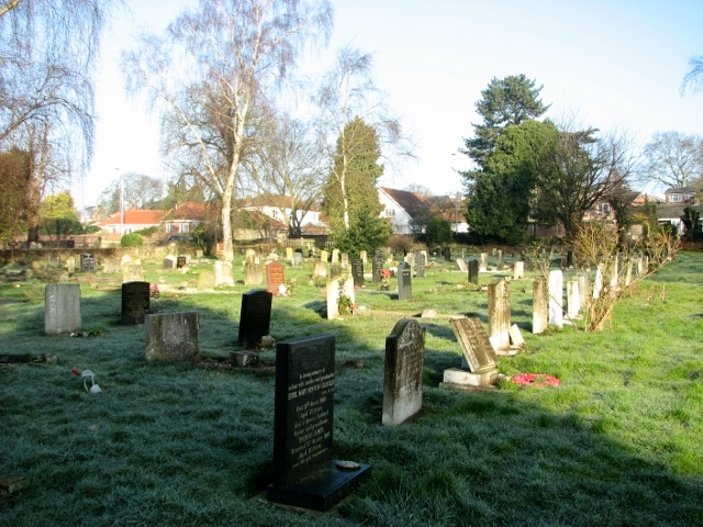View across the eastern section of Thorpe cemetery