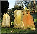 A trio of 19th century headstones in Thorpe cemetery