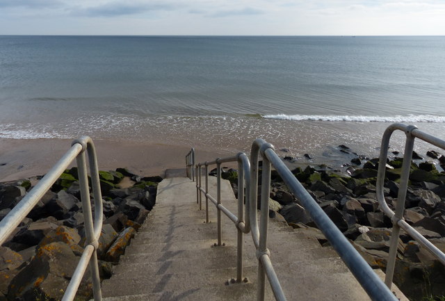 Steps down to the beach at Carr House Sands
