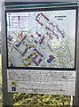 Mud-spattered information board at Keele University