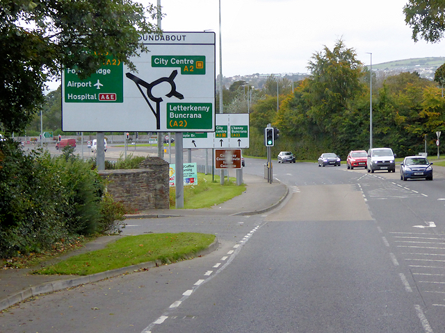 A2 Approaching the Culmore Roundabout