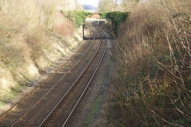 Railway east of Dorking West Station