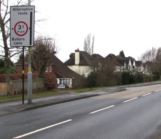 Alternative route sign, Lichfield Road, Sutton Coldfield