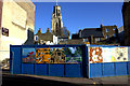 Demolition site and hoarding. High St, Ramsgate