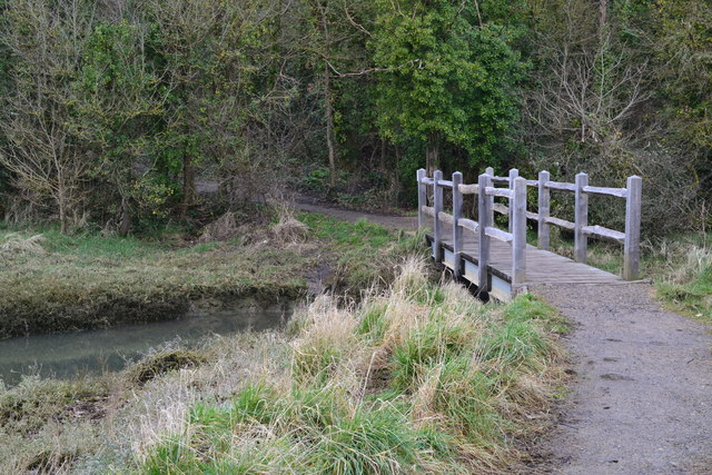 Footbridge near old mill ponds