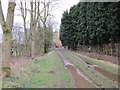 Bridleway and the farmyard at Home Farm, Ompton