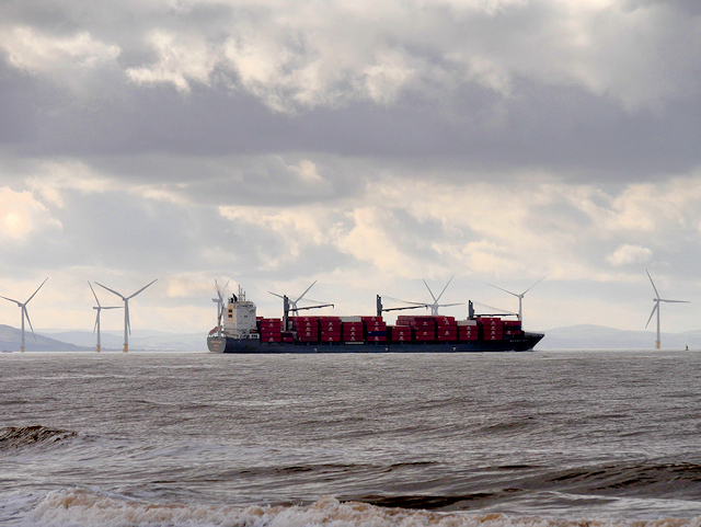 Container Ship in the Crosby Channel
