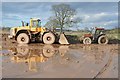 SO8541 : Earthmover and tractor by Philip Halling