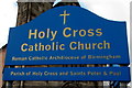 Holy Cross Catholic Church name sign, Lichfield