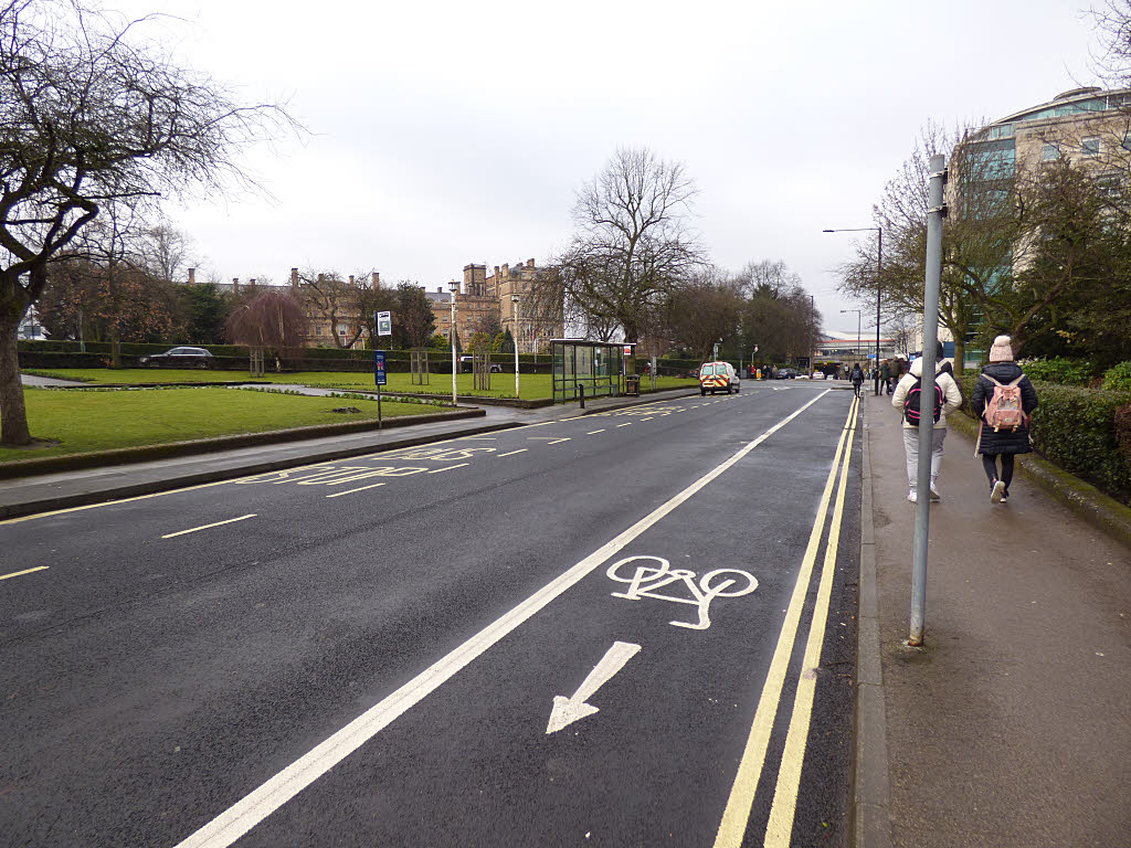 Cycle contraflow on Leeman Road © Stephen Craven cc-by-sa/2.0 ...