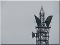 TF4213 : Telecommunications mast close to Newton, Cambridgeshire - Antennas and dishes by Richard Humphrey