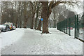 SX9164 : Snow, Upton Park by Derek Harper