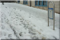 Taxi rank, castle Circus, in the snow