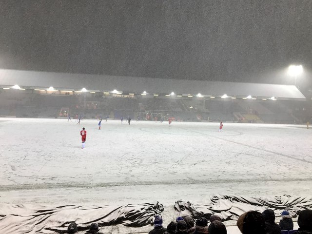 Peterborough v Walsall - More snow is... © Richard Humphrey :: Geograph ...