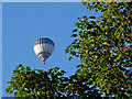 Hot air balloon over trees near Colwich, Staffordshire