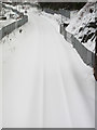 A snow-covered Borders Railway in Galashiels