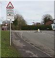 Warning sign - humps to the left and right ahead, Corwen Road, Penyffordd, Flintshire