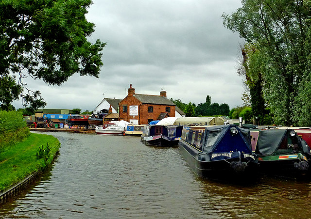 Canal at Streethay Wharf in Staffordshire