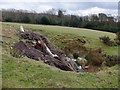 Rubbish dumped in hollow East of Yarrow Reservoir