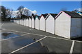 Beach huts in winter storage