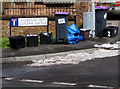 Wheelie bins and recycling boxes, Woodland View, Croesyceiliog, Cwmbran