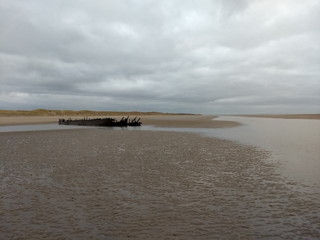 The wreck of the Star of Hope, on Ainsdale Beach
