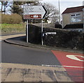 Direction and distance sign on a Pembrey corner