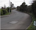 Sudbrook Road ascends towards a railway bridge, Sudbrook