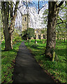 NZ2741 : Durham: in St Oswald's churchyard by John Sutton